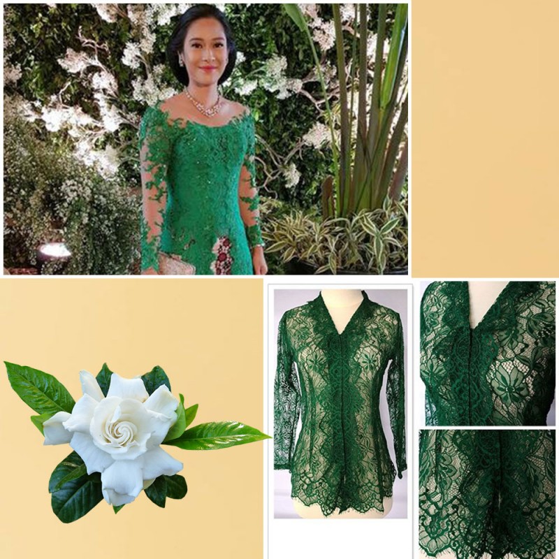 Baju Kebaya Warna Emerald Green Untuk Kulit Hitam Manis