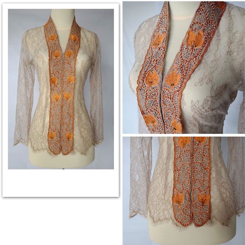 Kebaya Jadi Full Payet Abu-abu