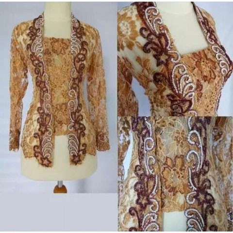 Kebaya Jadi Full Payet Coklat
