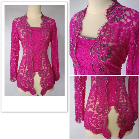 Kebaya Jadi Full Payet Crimson