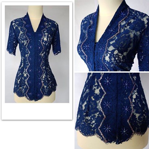 Kebaya Jadi Full Payet Navy