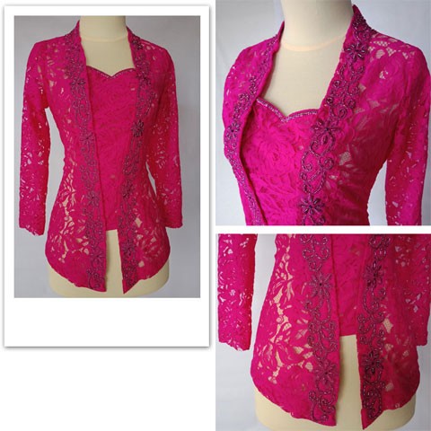 Kebaya Jadi Full Payet Pink