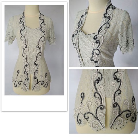 Kebaya Jadi Full Payet Silver