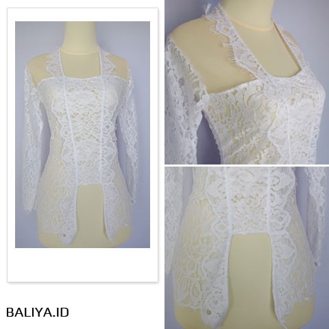 Kebaya Jadi Prancis Modif  Putih