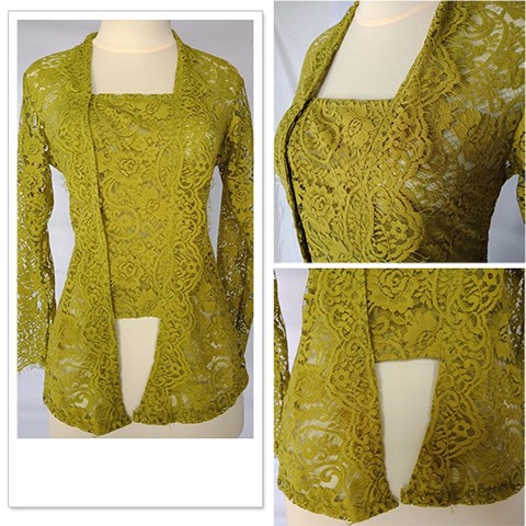 Kebaya Jadi Semi Prancis Olive