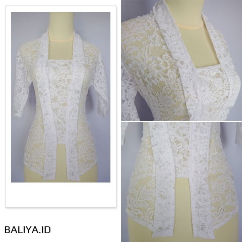 Kebaya Jadi Semi Prancis Putih