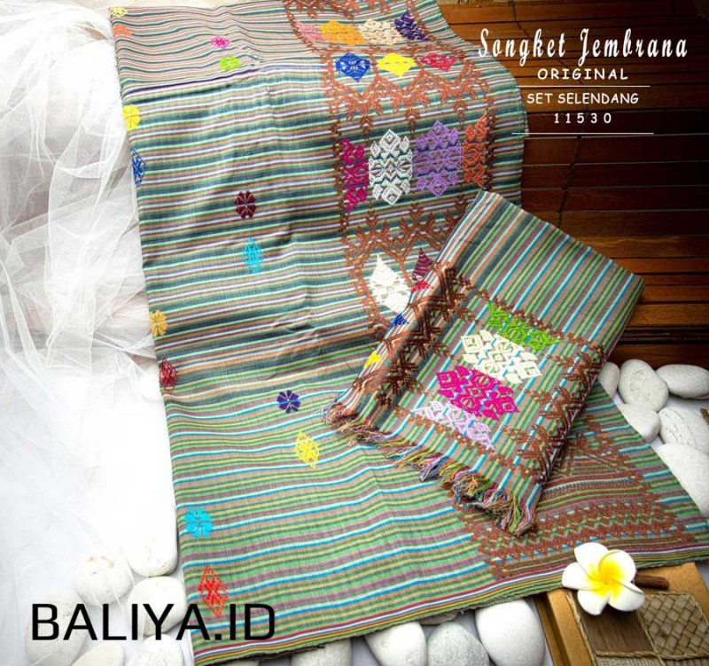 Tenun Songket Negara Bali + Selendang Lebar