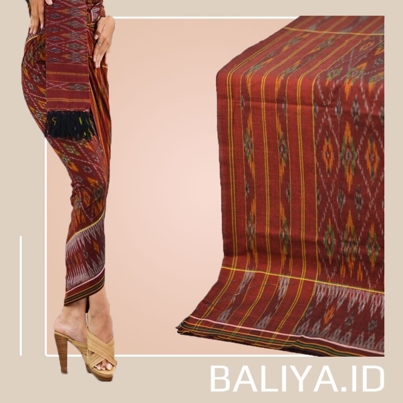 Kamen Endek Tenun Bali Motif Cepuk  set selendang