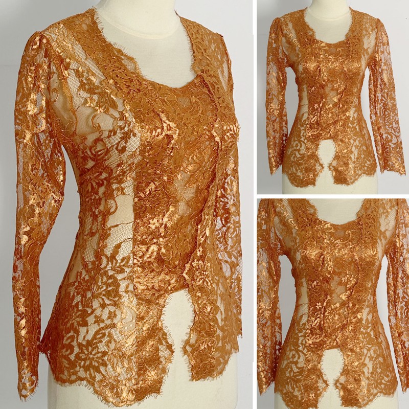 Kebaya Brokat Glosy Lengan Panjang
